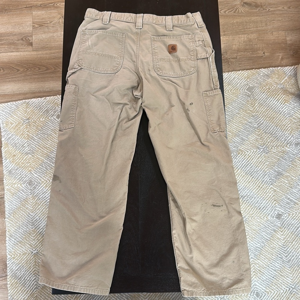 Carhartt distressed stained canvas carpenter work pants - Picture 9 of 11